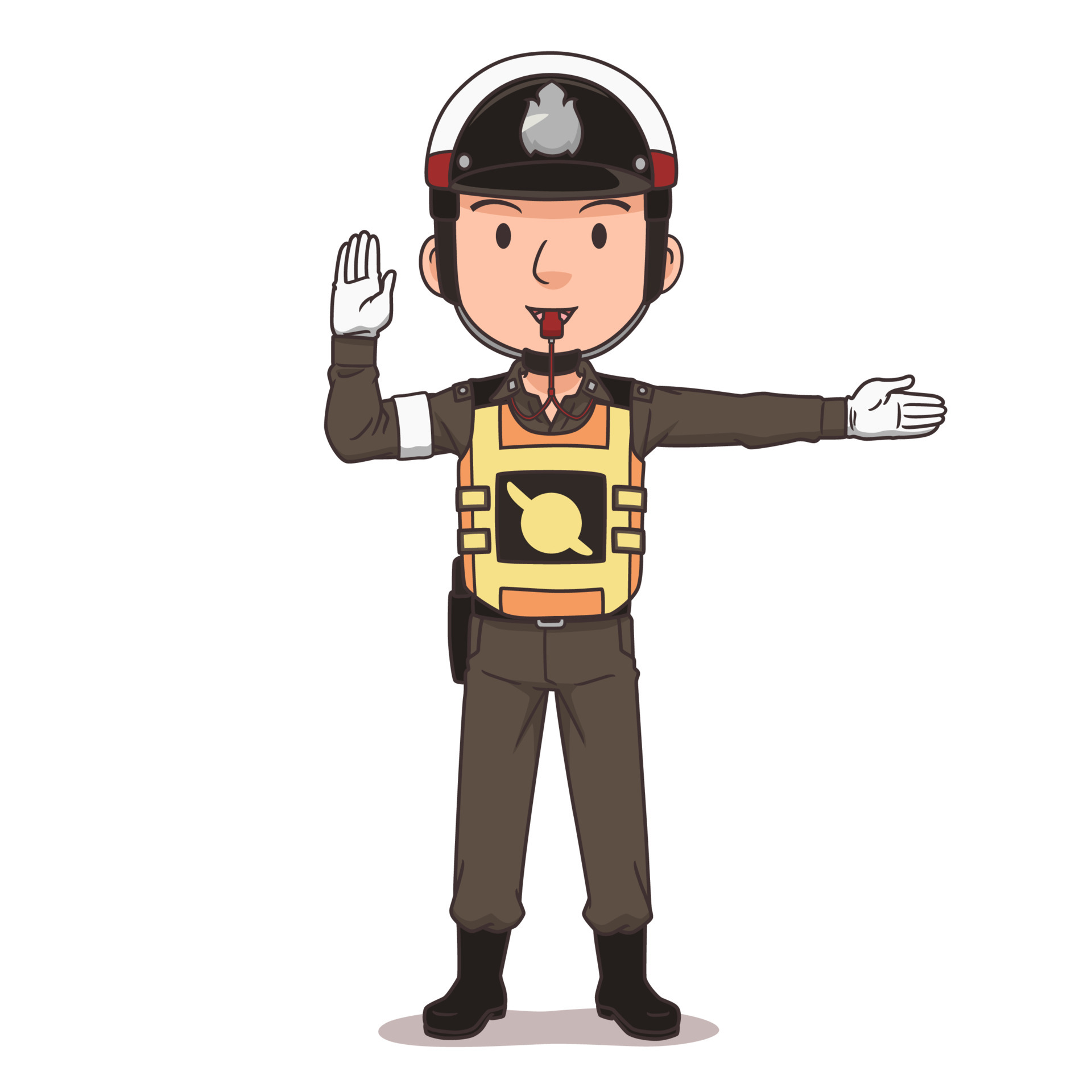 Cartoon character of Thai traffic police officer. 4903183 Vector Art at  Vecteezy