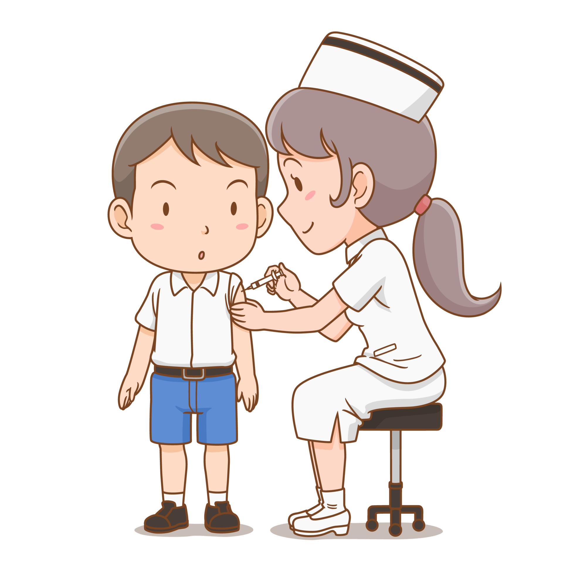 Cartoon illustration of nurse giving an injection to student boy. 4903237 Vector Art at Vecteezy Cartoon illustration of nurse giving an injection to student boy. 4903237 Vector Art at Vecteezy