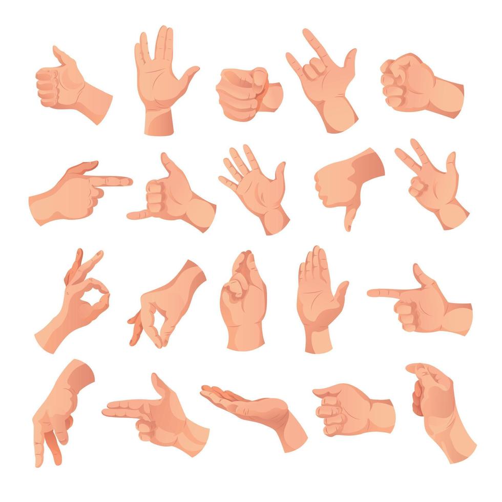 Human Hand Gestures Collection vector