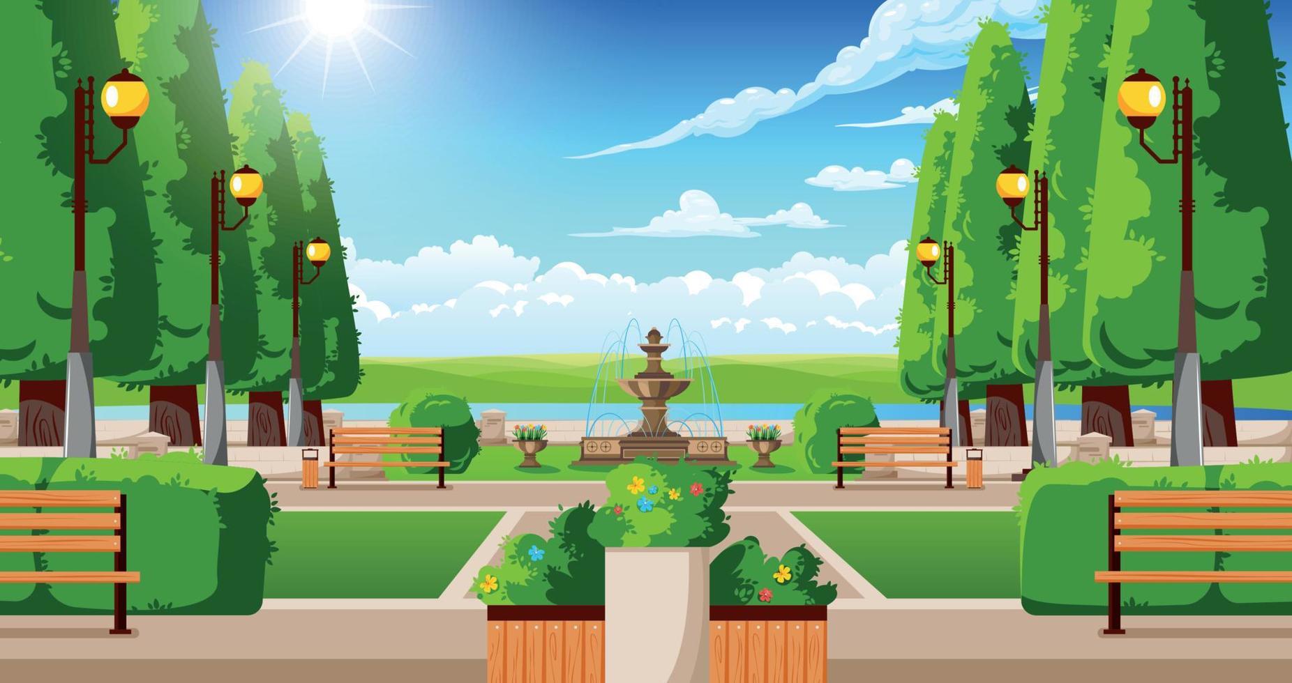 Summer Park Elements Composition vector