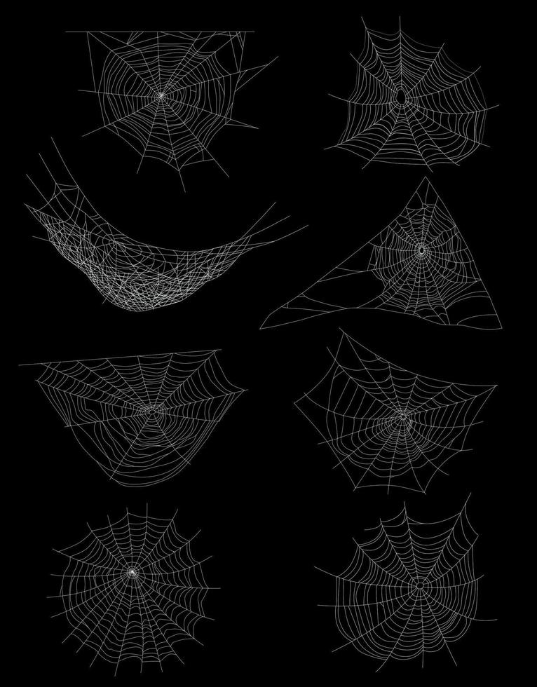 conjunto de tela de araña realista vector