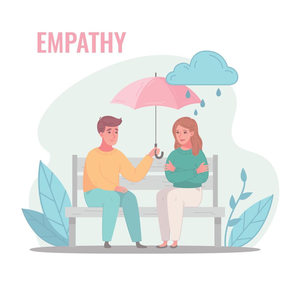 composición de empatía de clima lluvioso vector