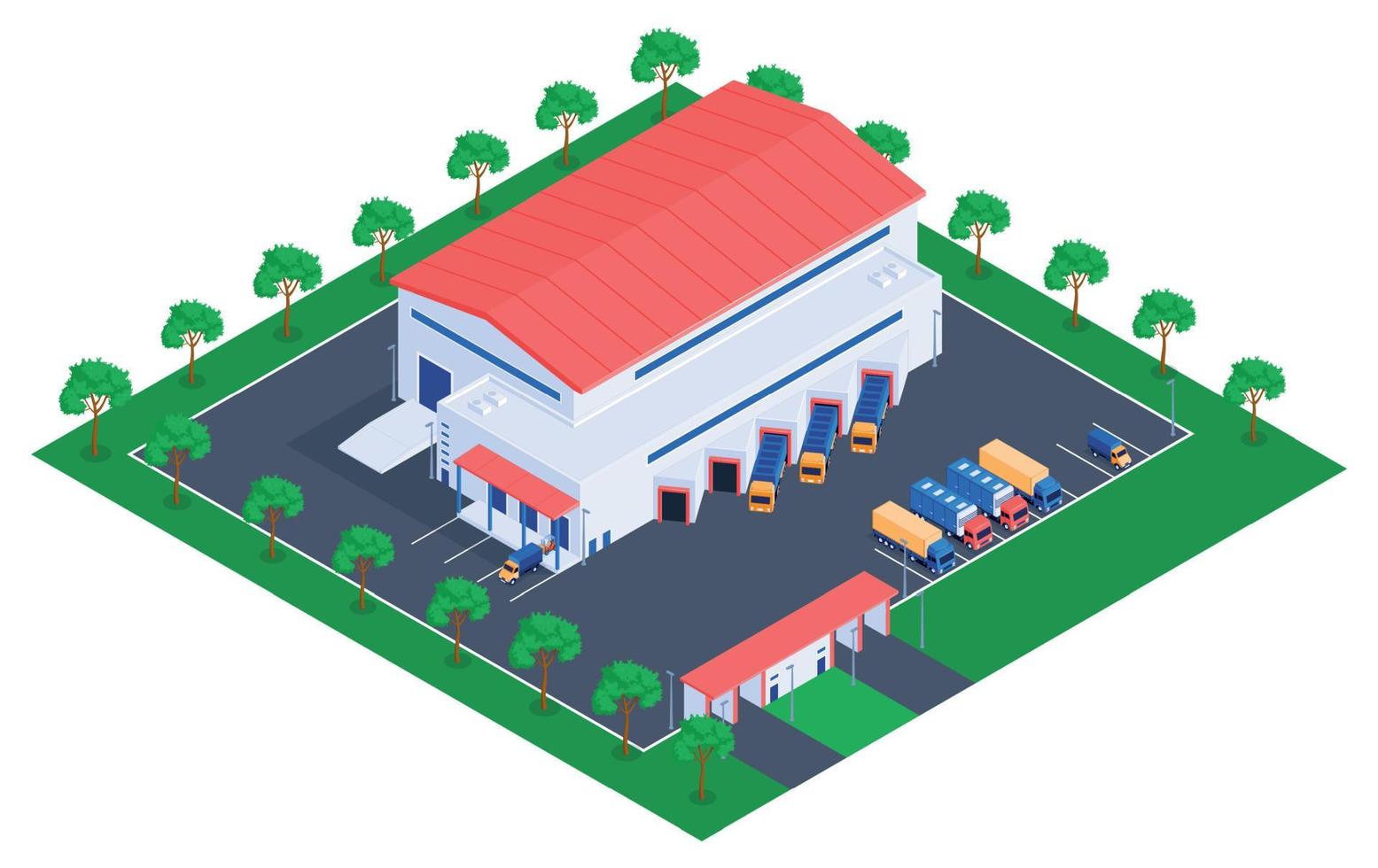 Isometric Warehouse Area Composition vector