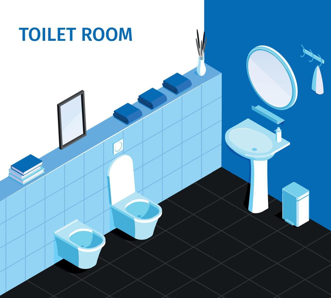 Bathroom Toilet Isometric View vector