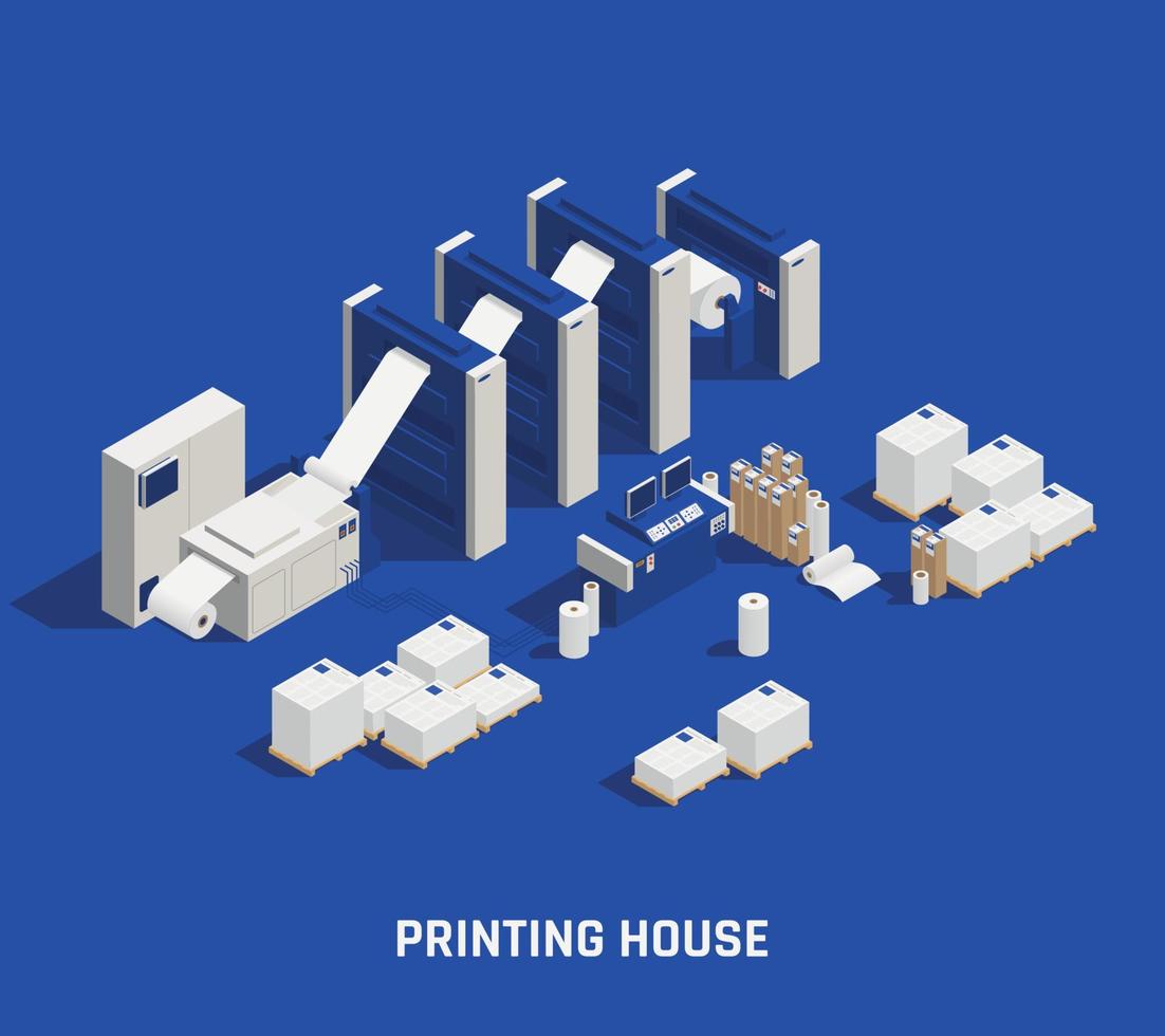 Printing House Unit Composition vector