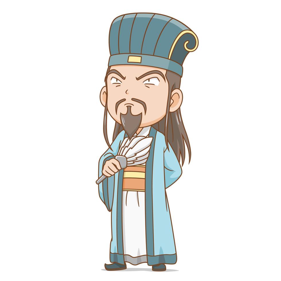 Cartoon character of Ancient Chinese Philosopher. vector