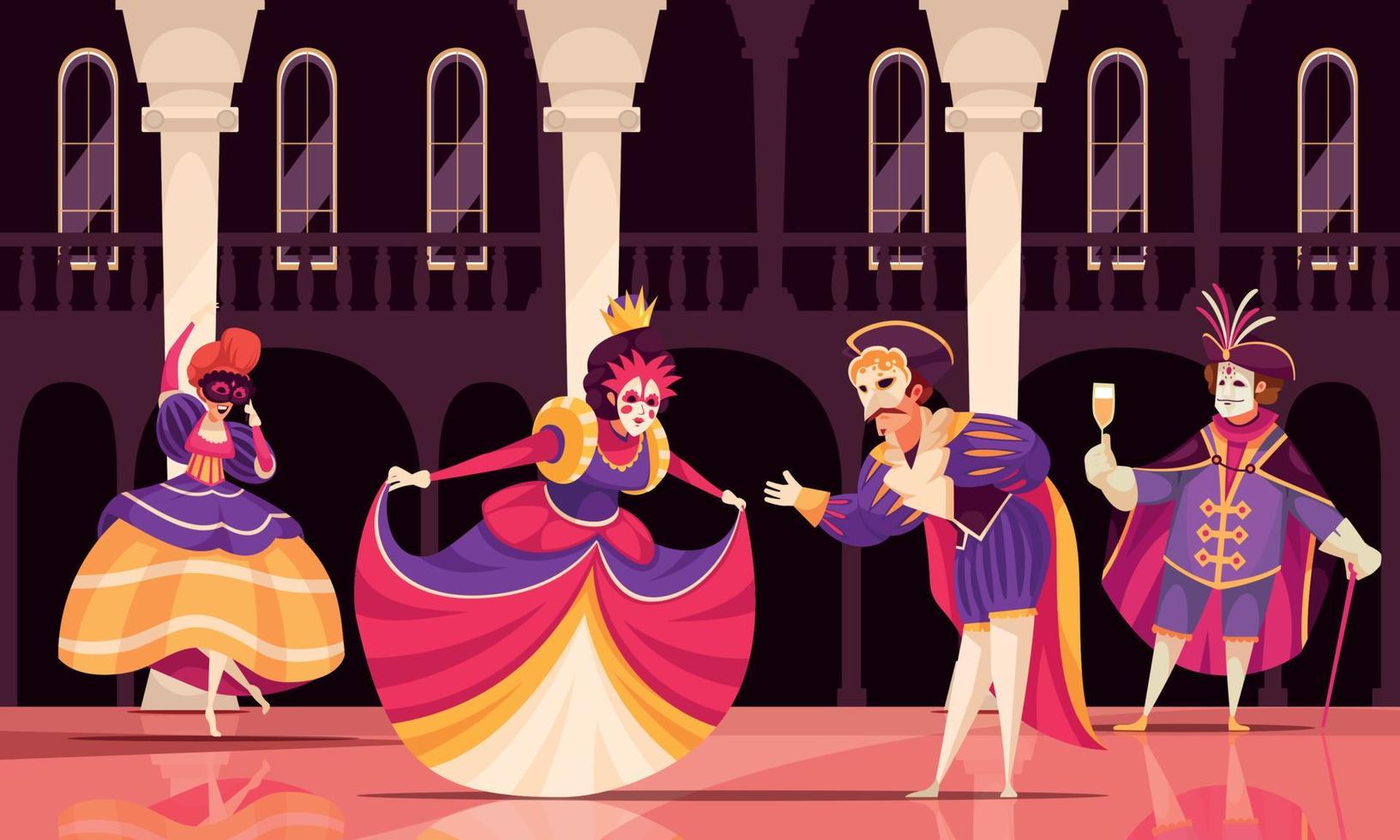 ilustración de carnaval veneciano vector