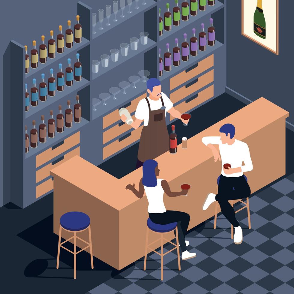 Bar Counter Sitting Composition vector