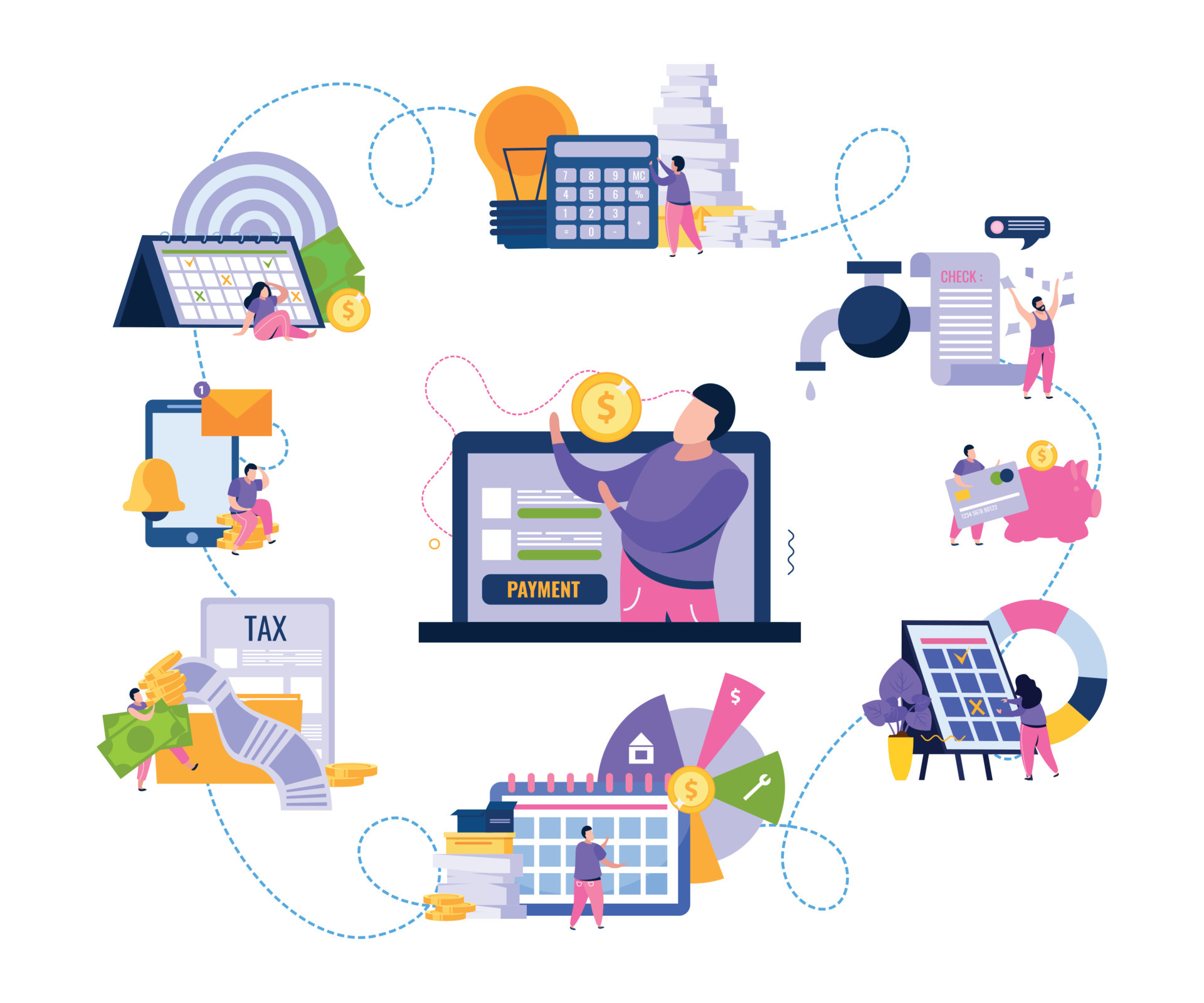 Monthly Payments Circle Composition 4903427 Vector Art at Vecteezy
