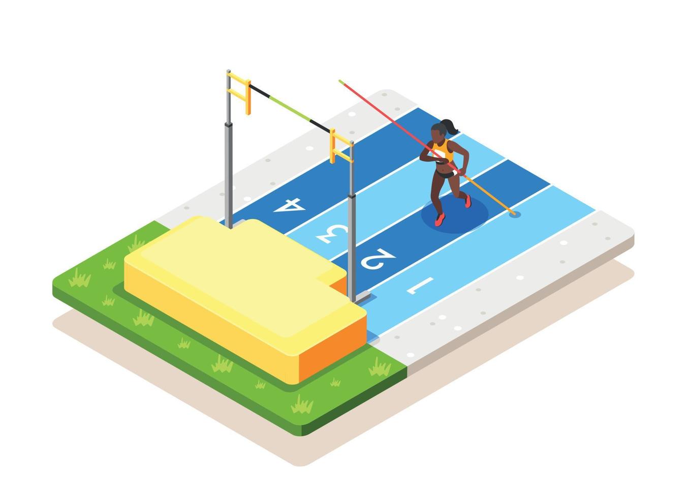 Pole Jumping Composition vector