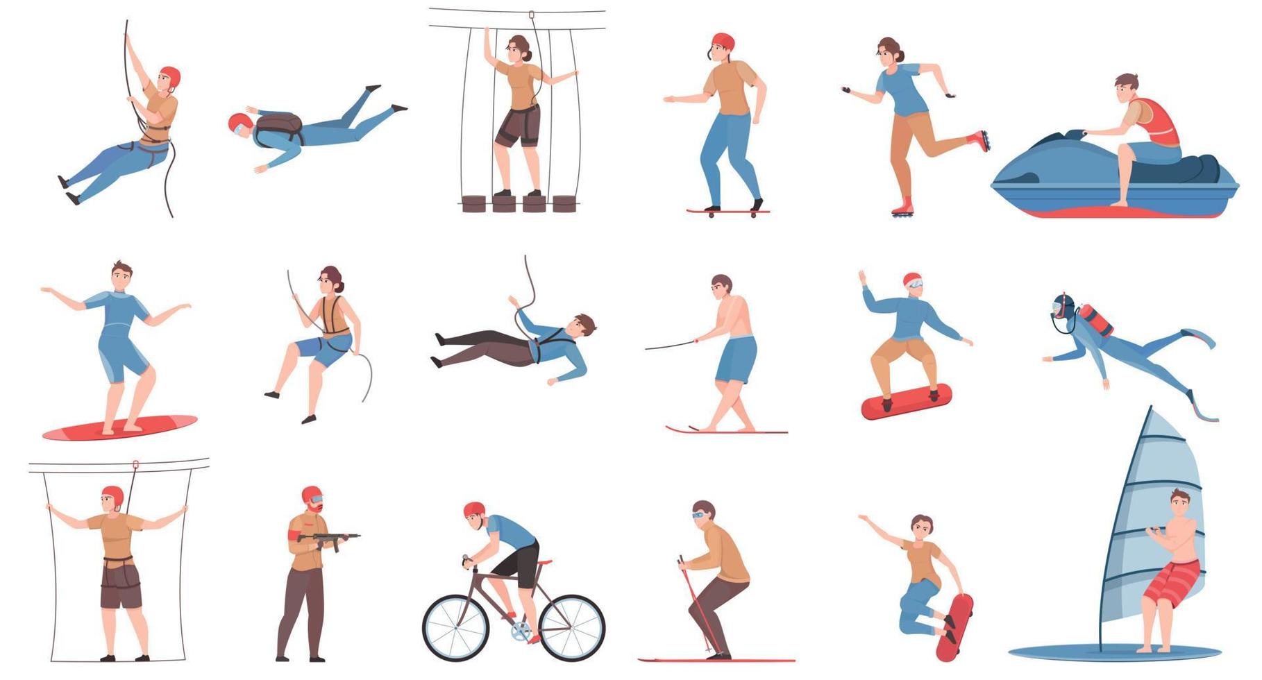 Extreme Entertainment Flat Set vector