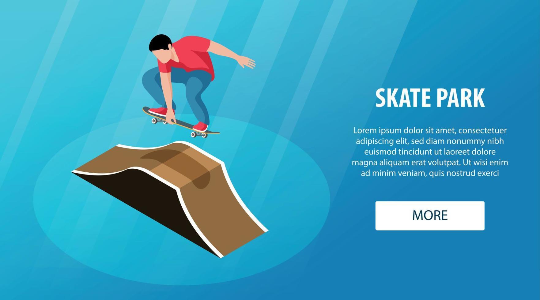 Skate Park Horizontal Banner vector