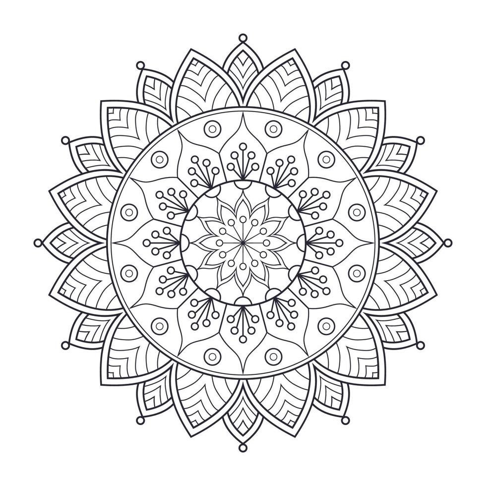 diseño de mandala para colorear página vector