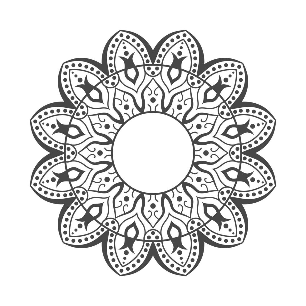 Black and white mandala design vector