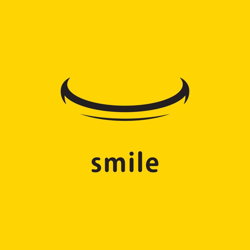 Smile icon Vector Template Design in Yellow Background