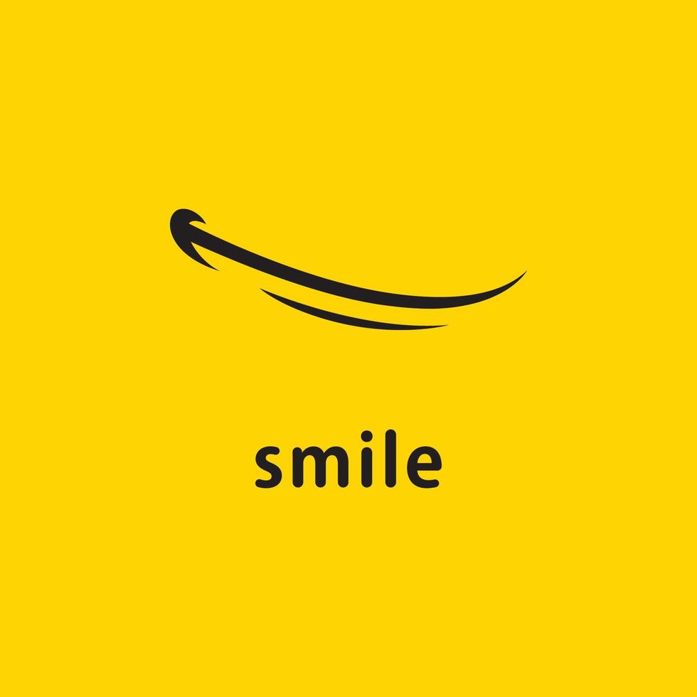 Smile icon Vector Template Design in Yellow Background