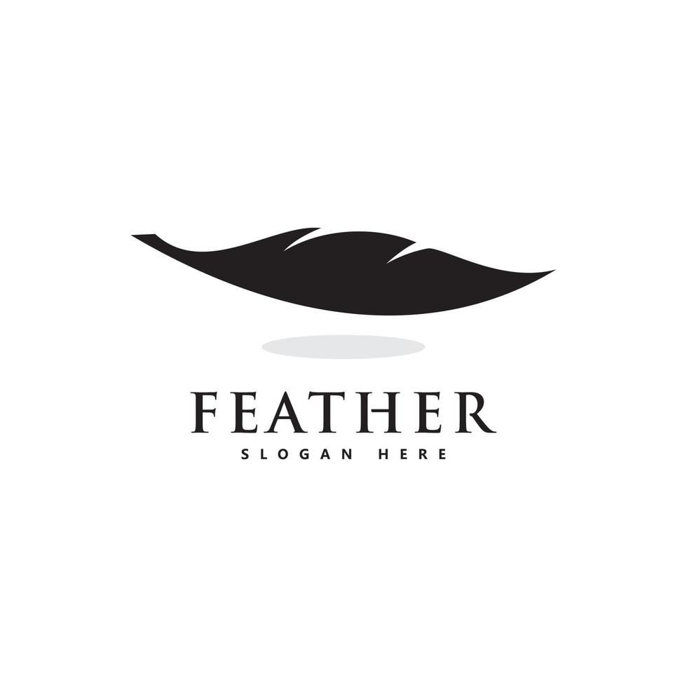 Feather logo icon design vector symbol