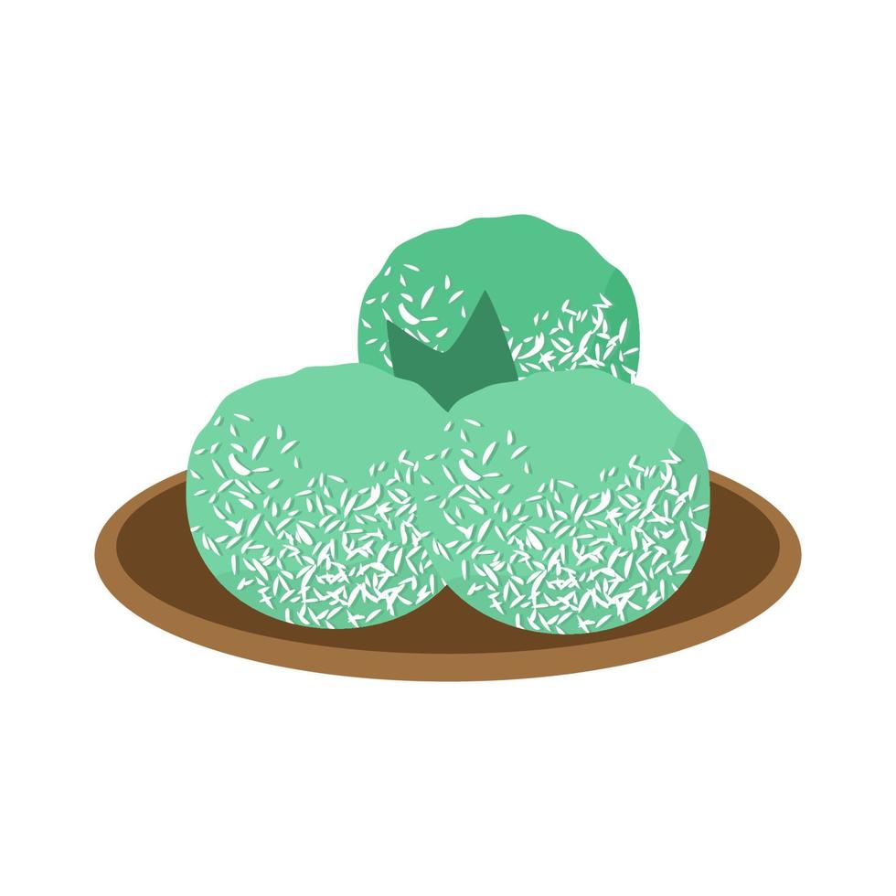 indonesian traditional food delicacy klepon vector
