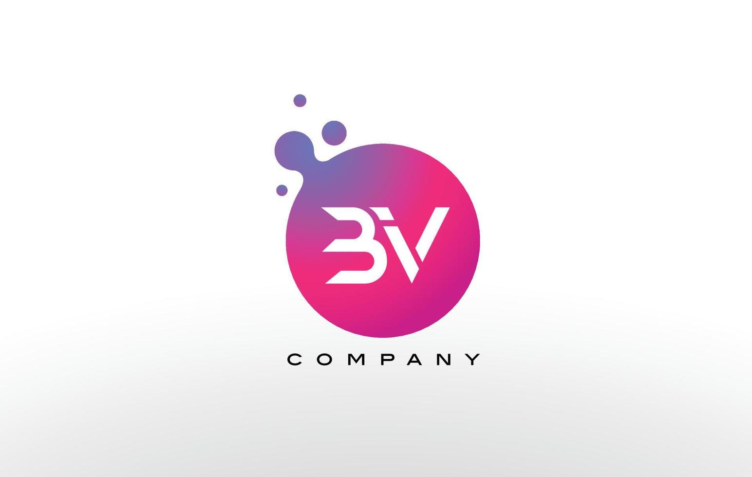 Diseño de logotipo de puntos de letra bv con burbujas de moda creativas. vector