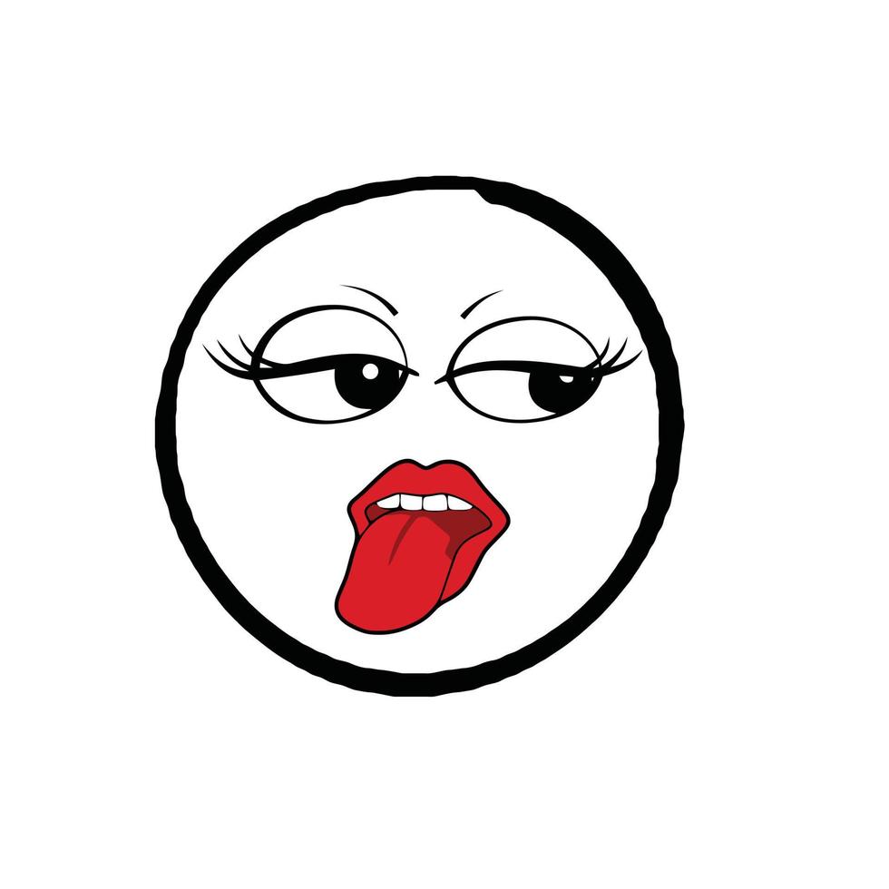 Emoji Enticing Face Licking Lips vector