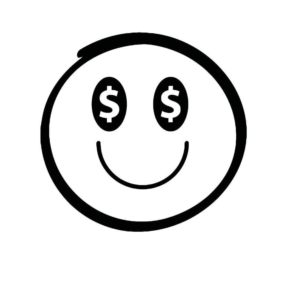 Emoji Money Eyes Face with Smile vector