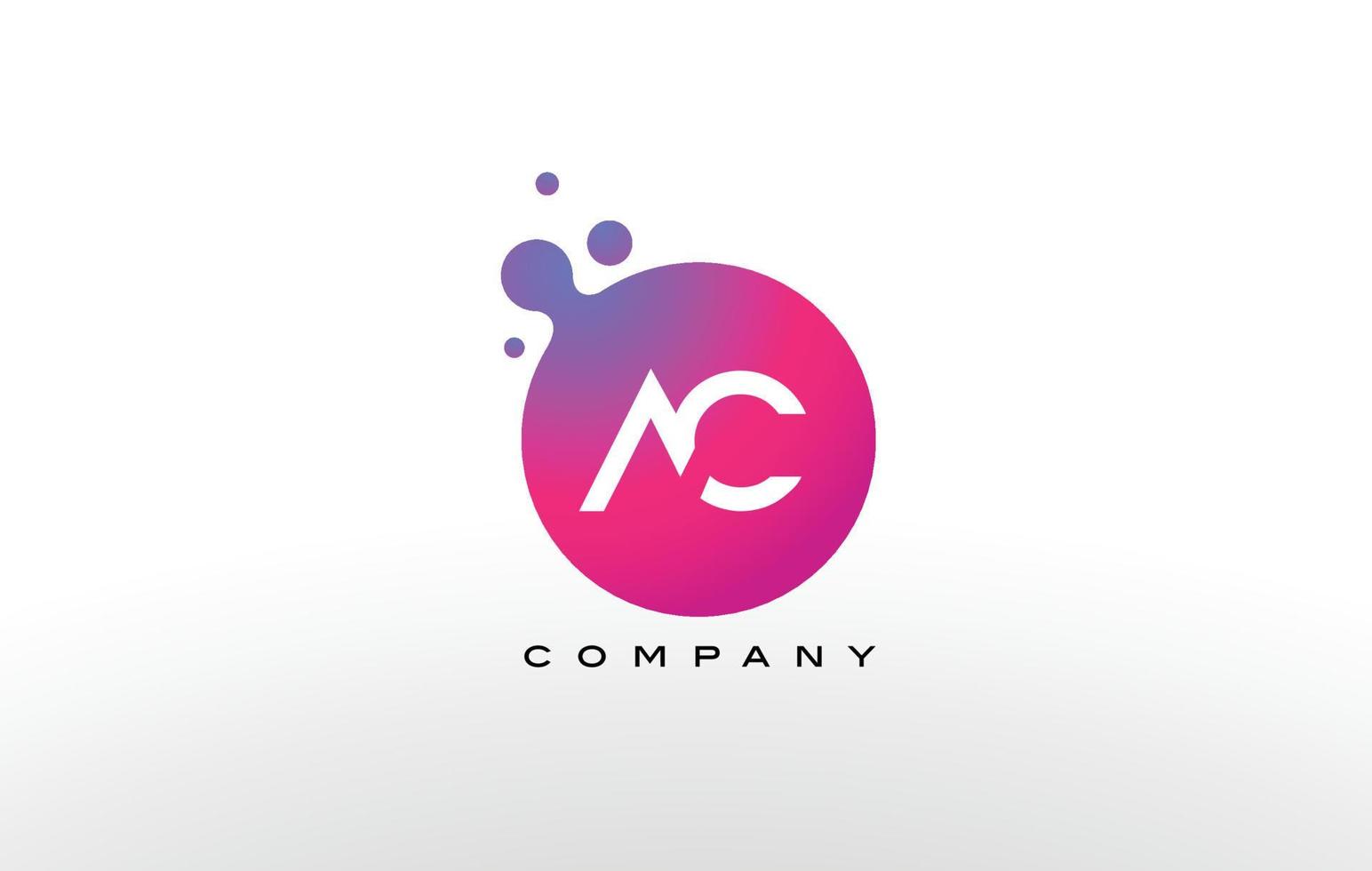 AC Letter Dots Logo Design with Creative Trendy Bubbles. vector
