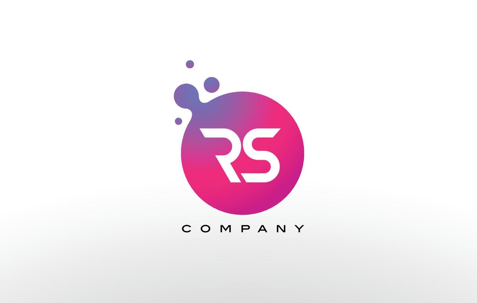 Diseño de logotipo de puntos de letra rs con burbujas de moda creativas. vector
