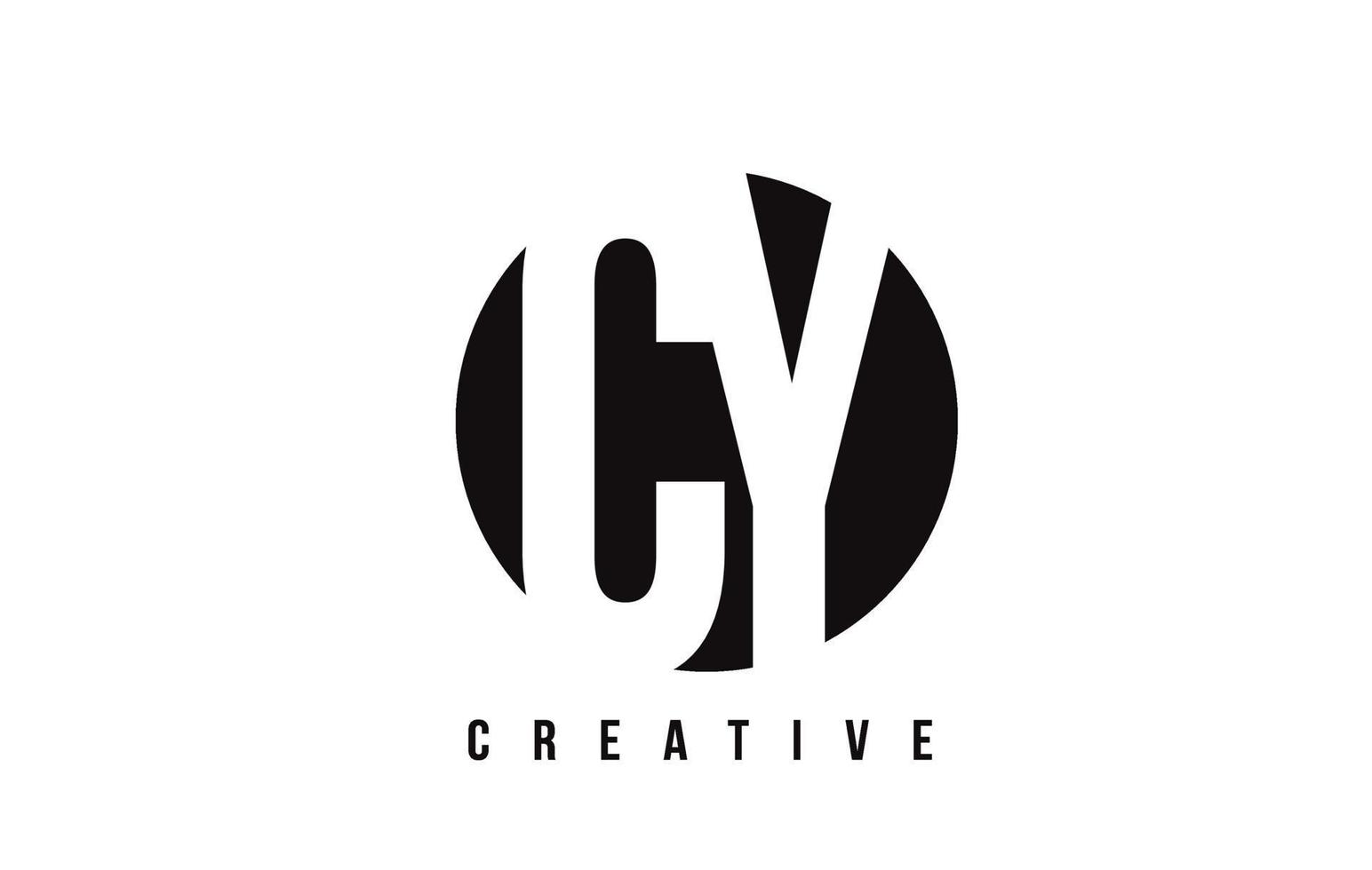 CY C Y White Letter Logo Design with Circle Background. vector