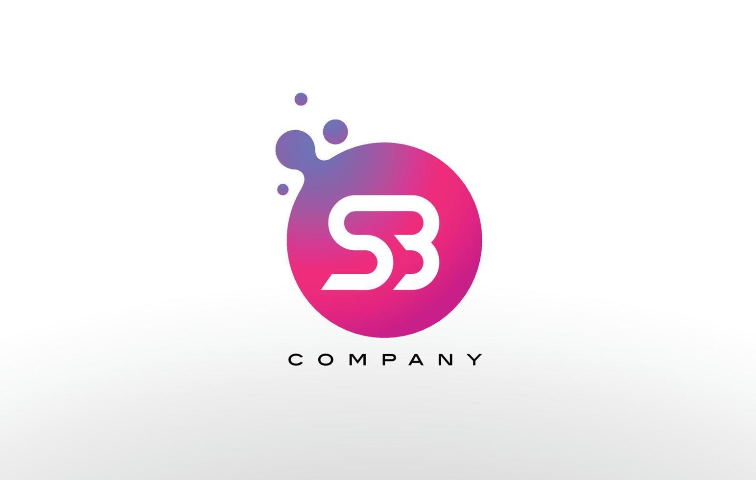 Diseño de logotipo de puntos de letra sb con burbujas de moda creativas. vector