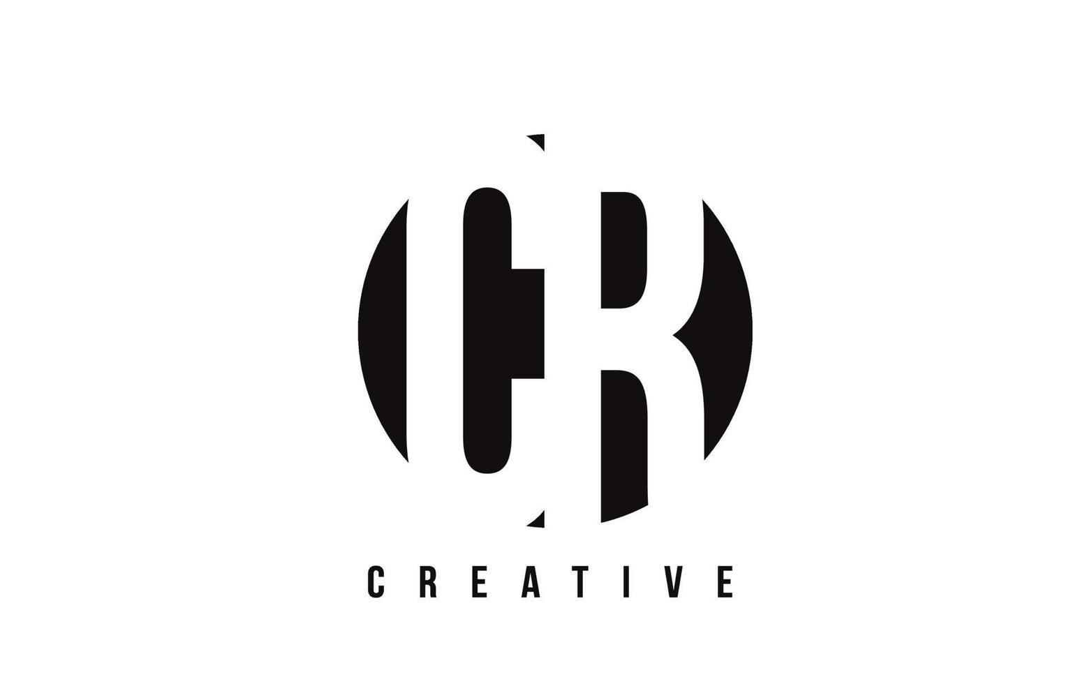 CR C R White Letter Logo Design with Circle Background. vector