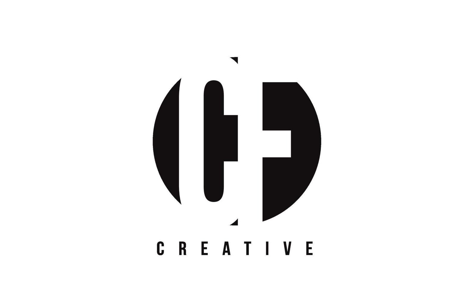 CF C F White Letter Logo Design with Circle Background. vector