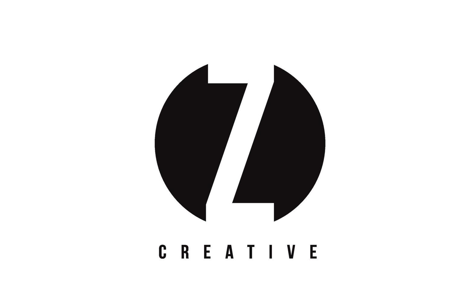 Diseño de logotipo letra z blanca con fondo de círculo. vector