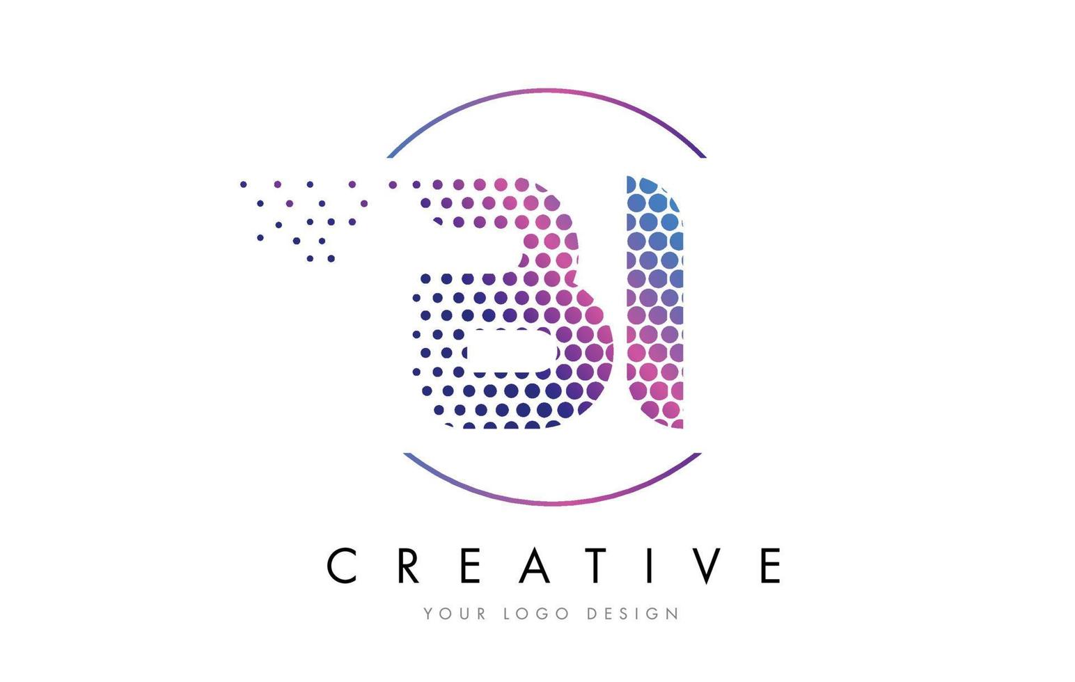BI B I Pink Magenta Dotted Bubble Letter Logo Design Vector 4904221
