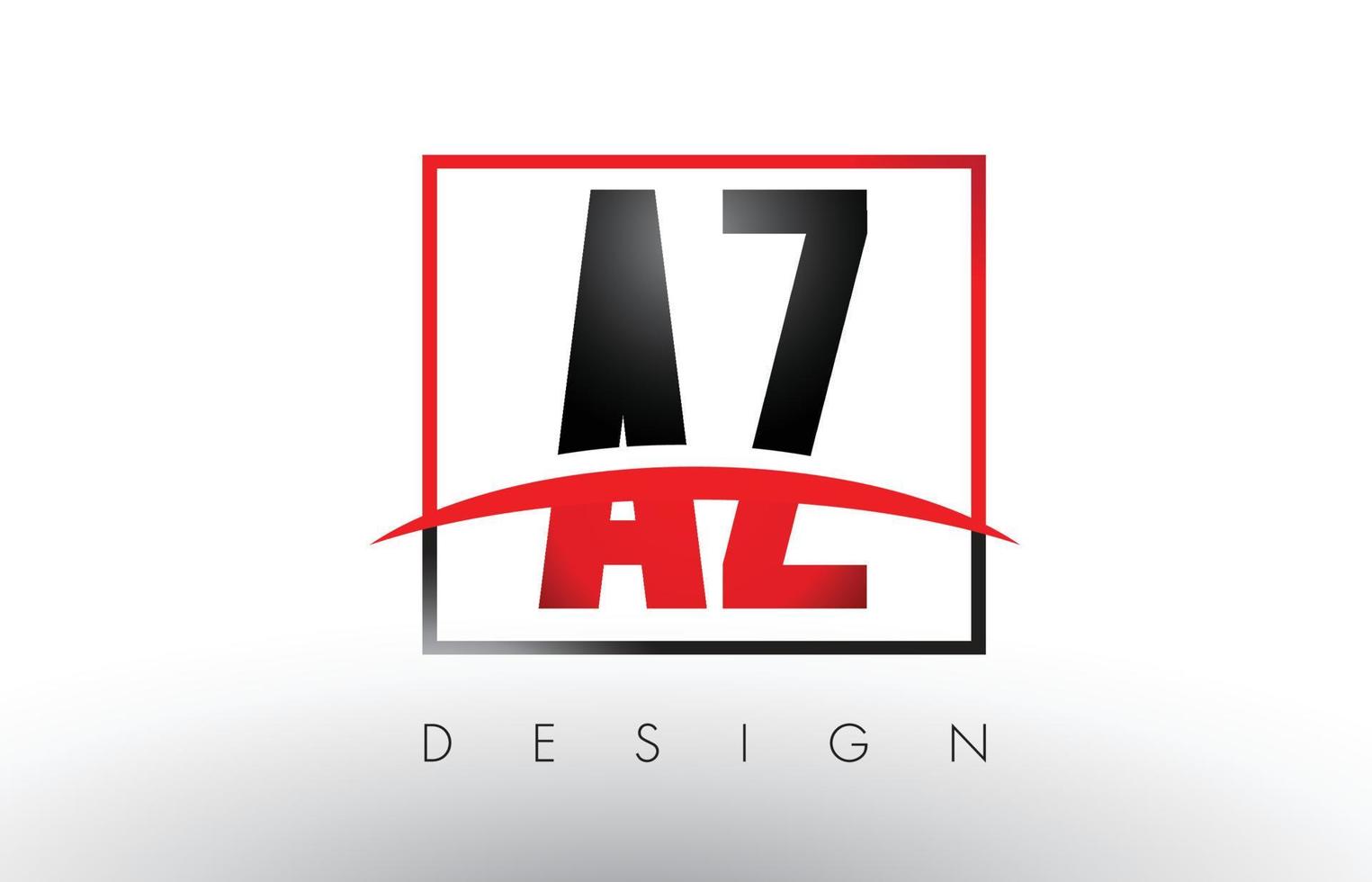 AZ A Z Logo Letters with Red and Black Colors and Swoosh. vector