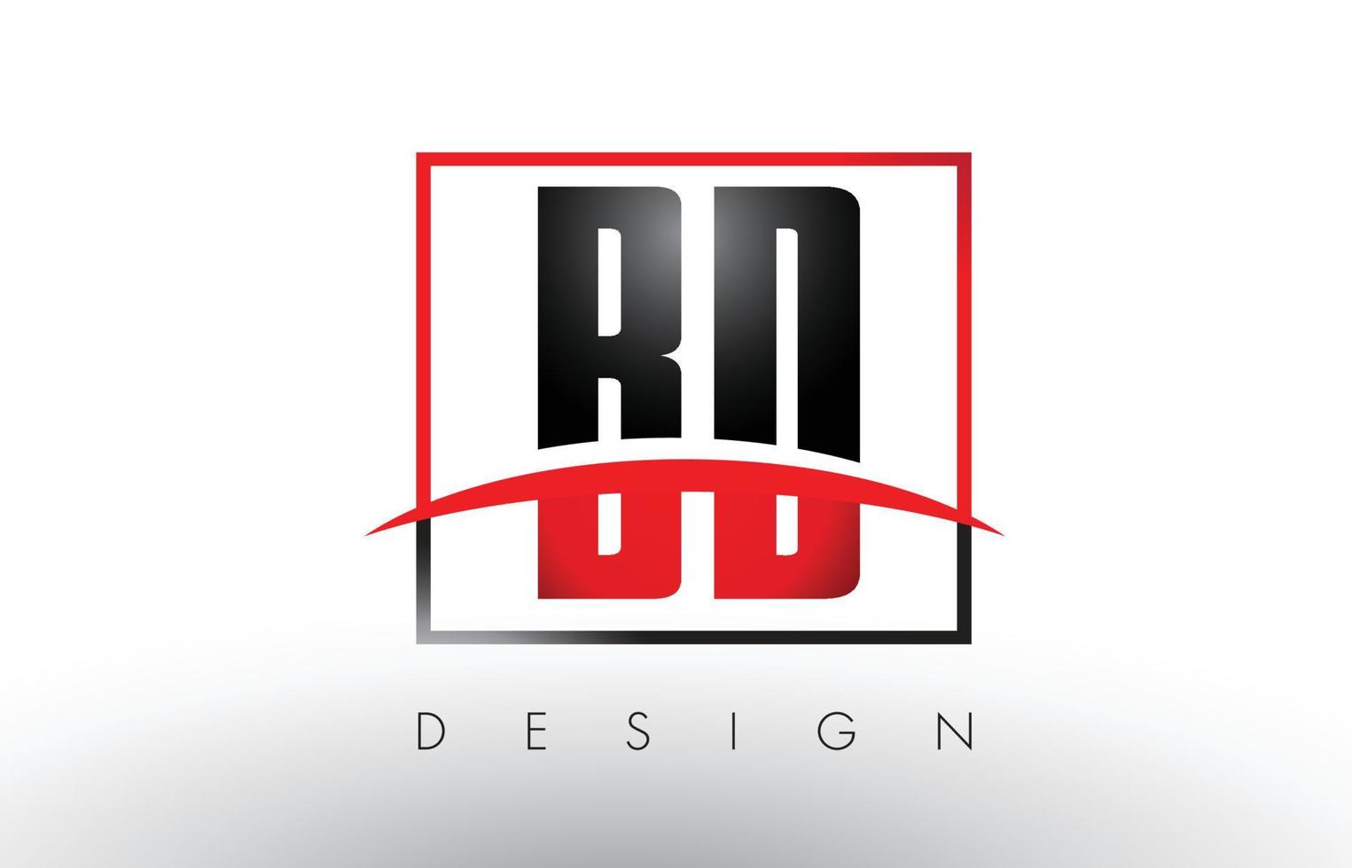 BD B D Logo Letters with Red and Black Colors and Swoosh. vector