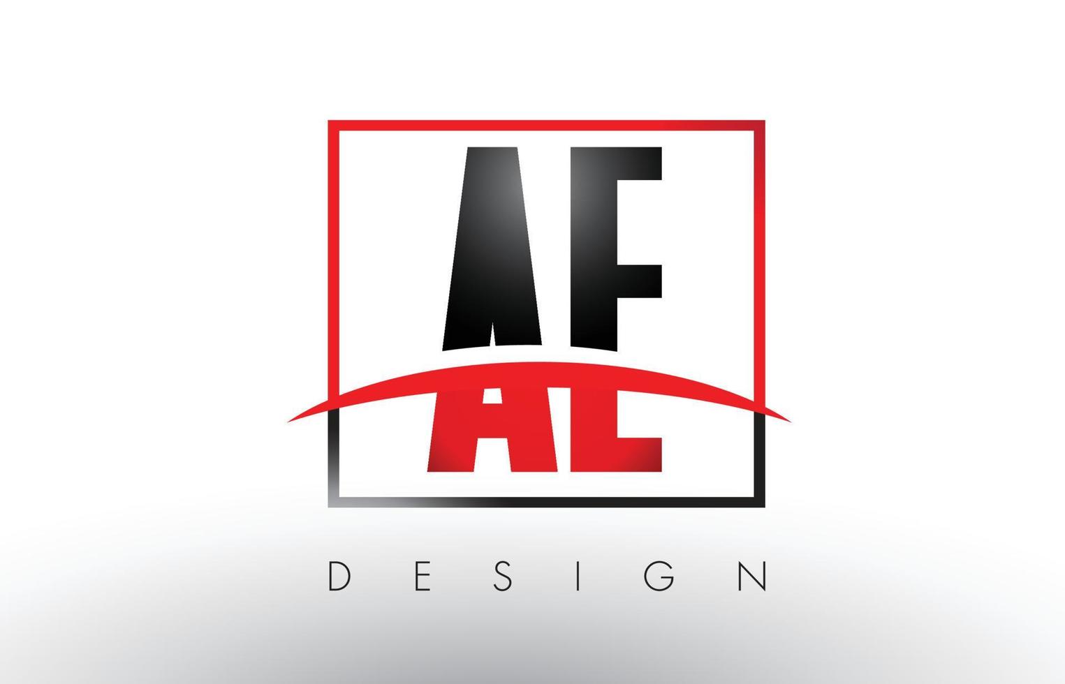 ae ad logo letras con colores rojo y negro y swoosh. vector