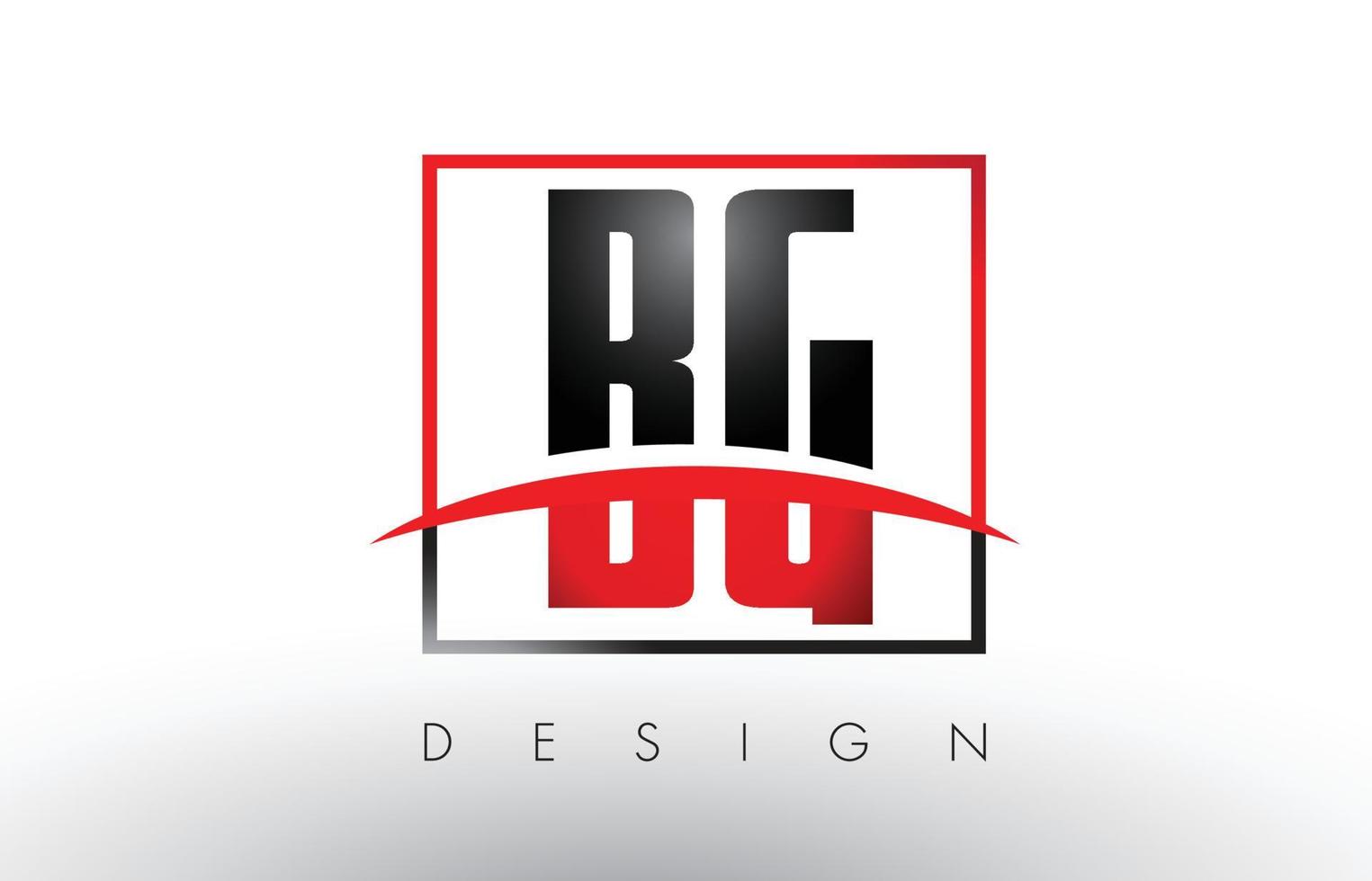 BG B G Logo Letters with Red and Black Colors and Swoosh. vector