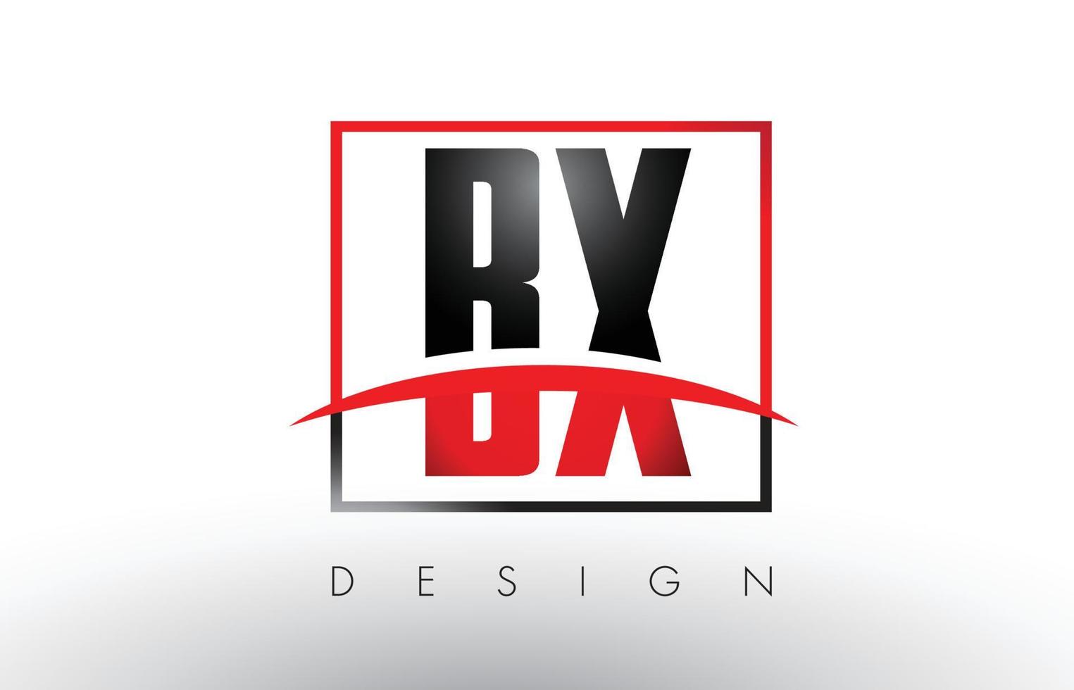 BX B X Logo Letters with Red and Black Colors and Swoosh. vector