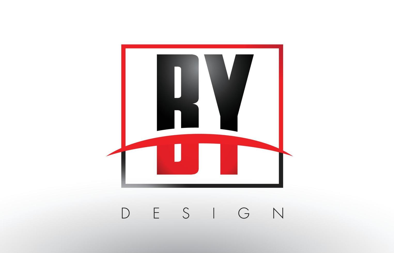 BY B Y Logo Letters with Red and Black Colors and Swoosh. vector