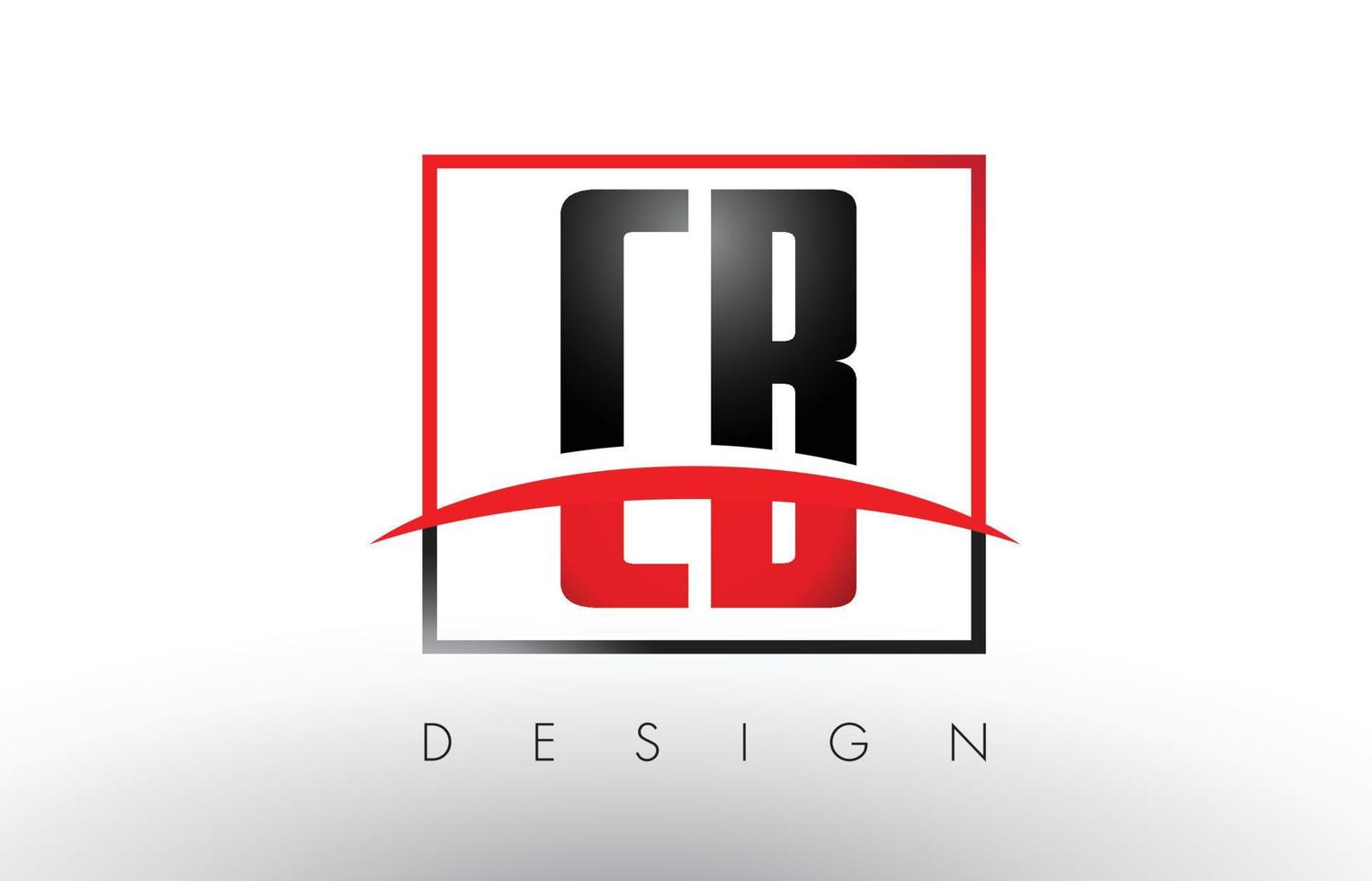 letras del logotipo de cb cb con colores rojo y negro y swoosh. vector