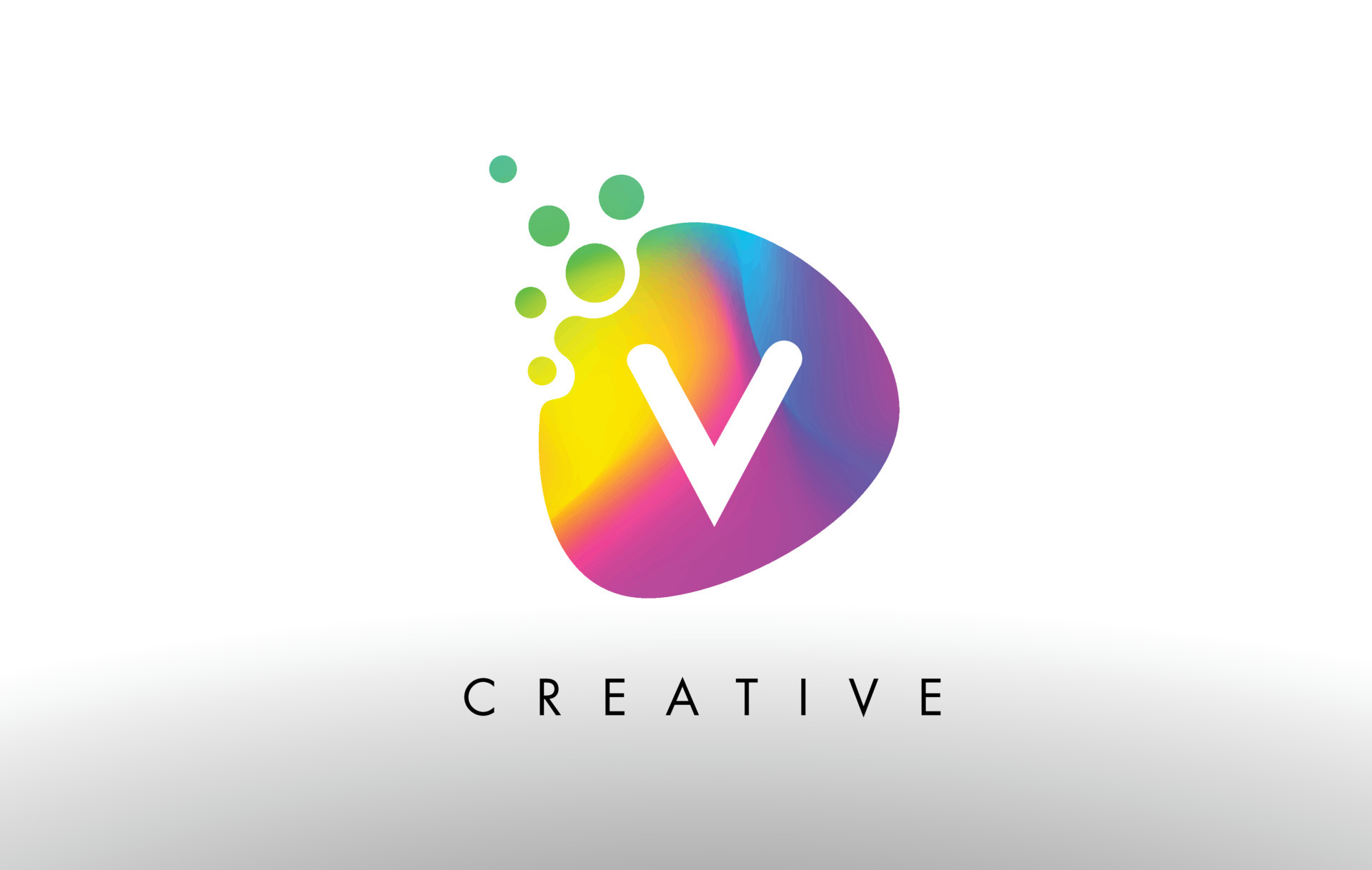 V Colorful Logo Design Shape. Purple Abstract Shape Letter Icon