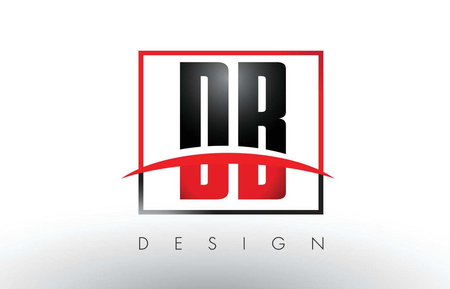 Letras del logotipo de db db con colores rojo y negro y swoosh. vector