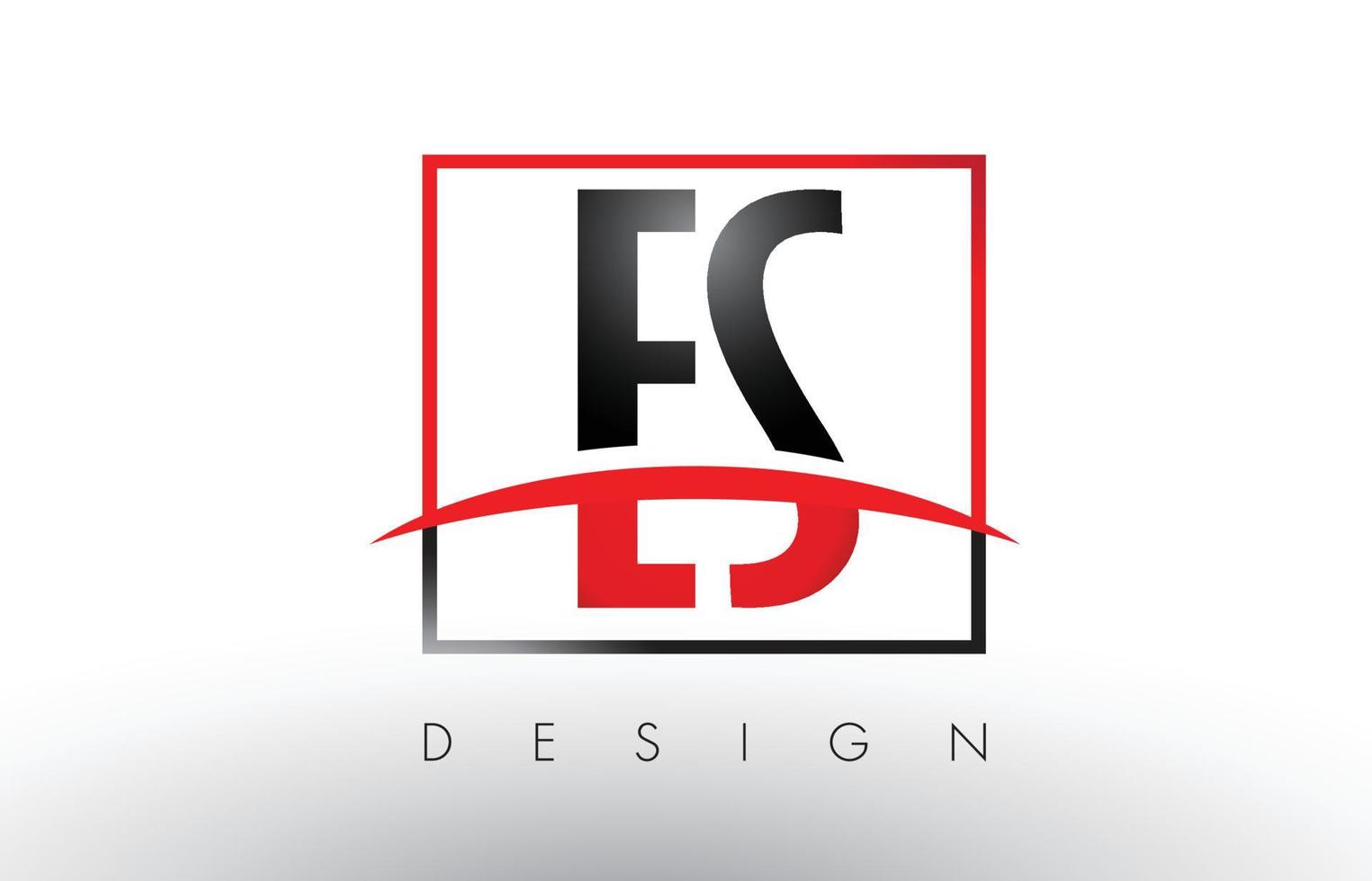 ES E S Logo Letters with Red and Black Colors and Swoosh. vector