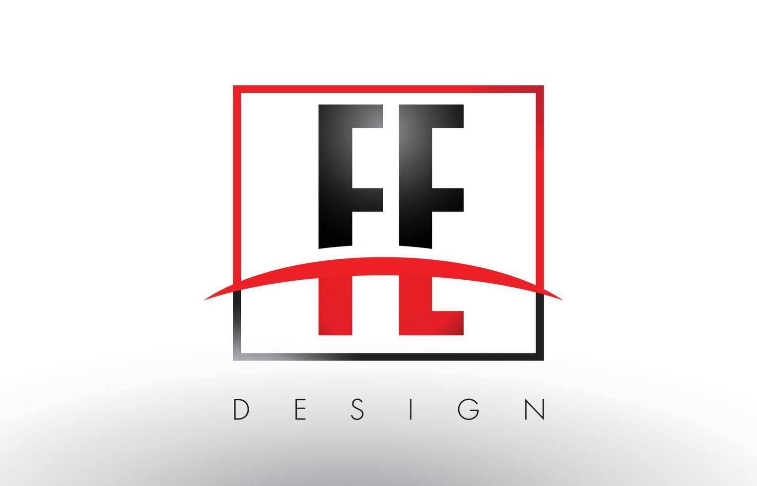 FE F E Logo Letters with Red and Black Colors and Swoosh. vector