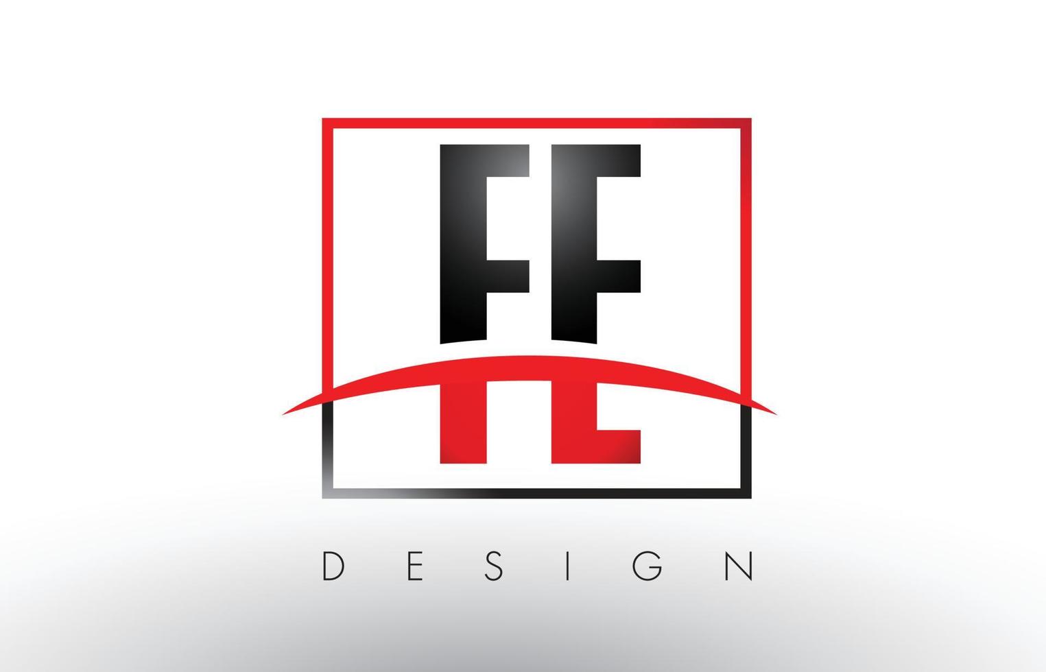 fe fe letras del logotipo con colores rojo y negro y swoosh. vector