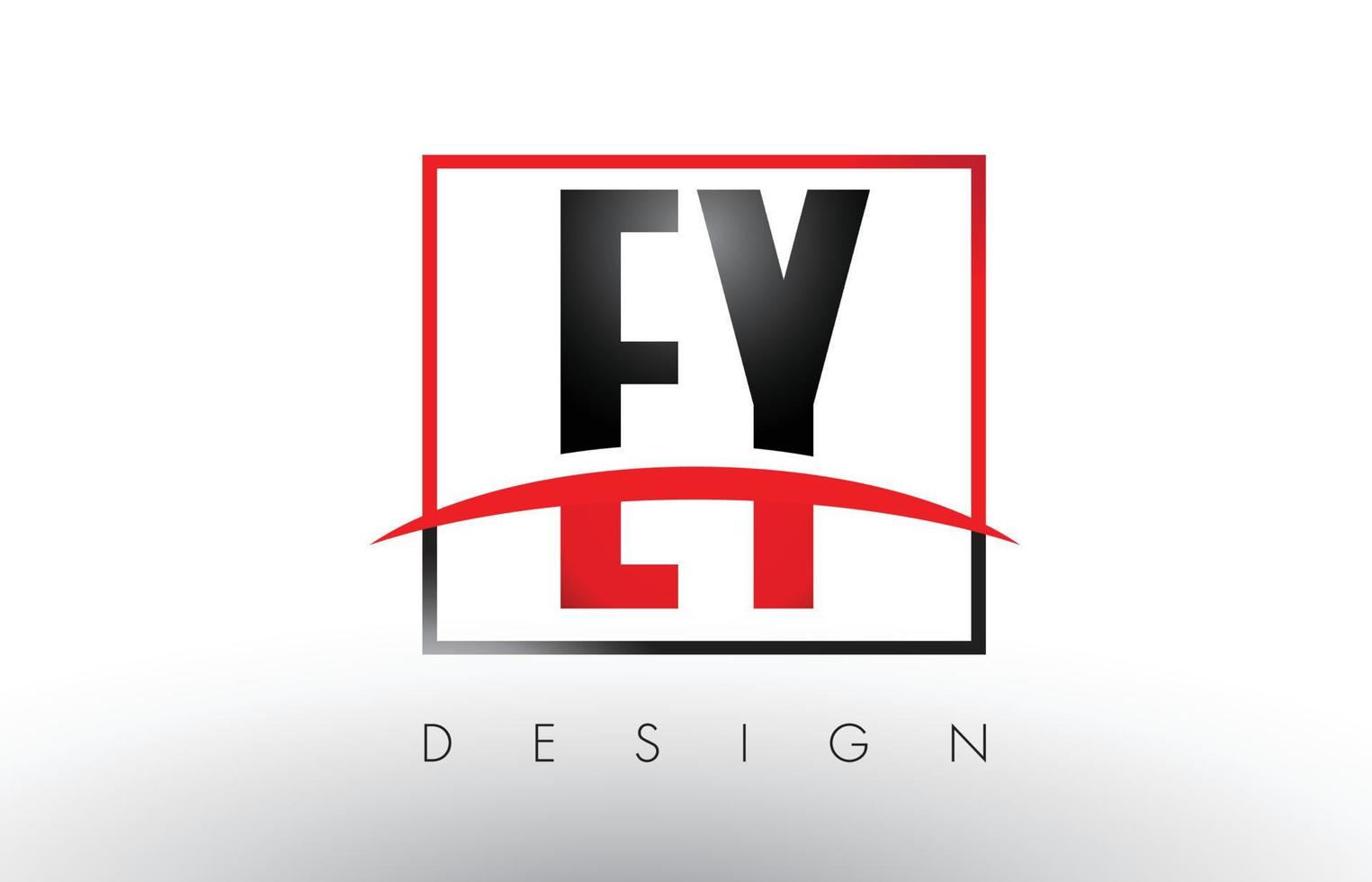 EY E Y Logo Letters with Red and Black Colors and Swoosh. vector