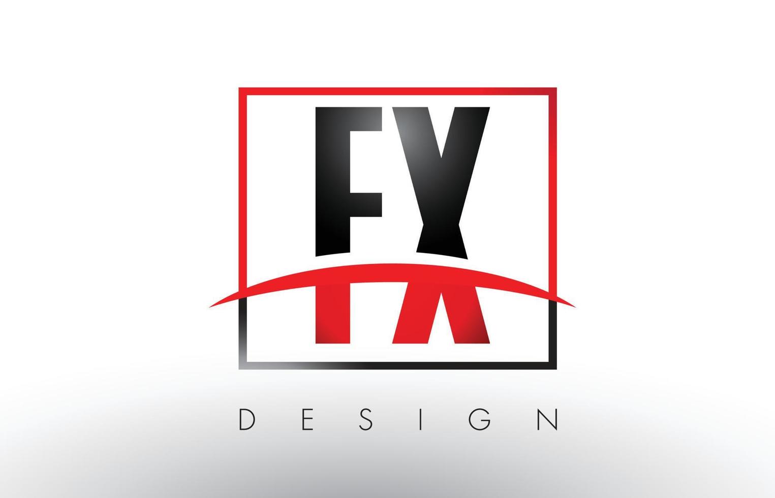 fx fx logo letras con colores rojo y negro y swoosh. vector