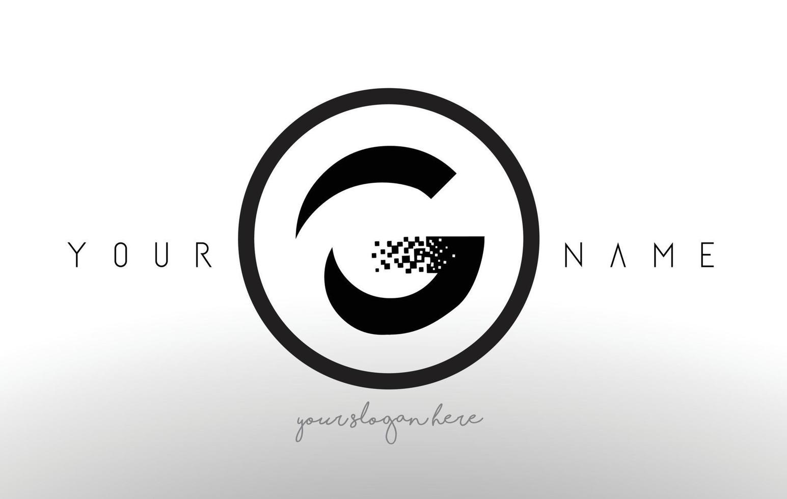Letra del logotipo g con vector de diseño de tecnología de píxeles digitales.