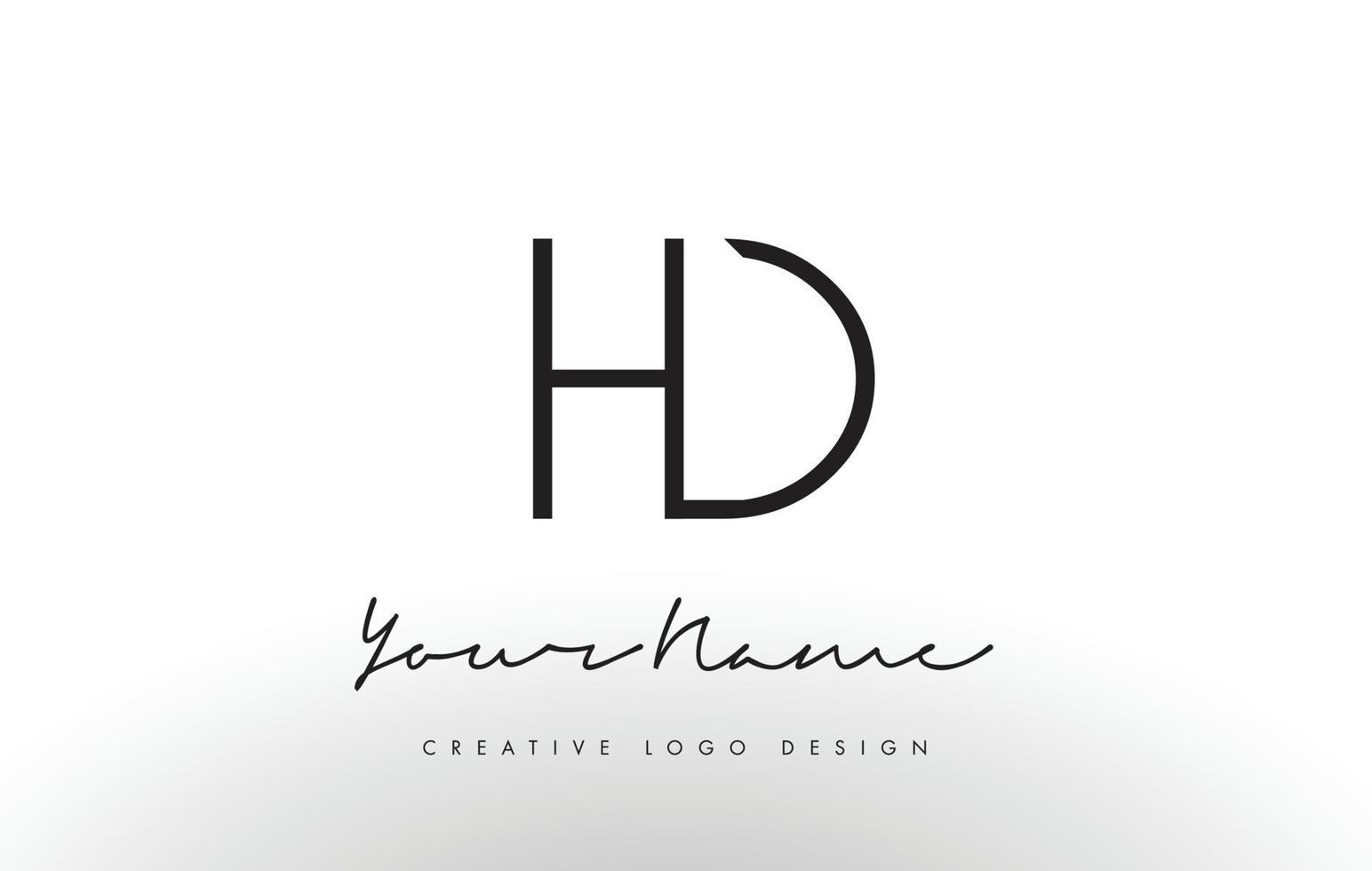 diseño de logotipo de letras hd delgado. concepto creativo simple letra negra. vector