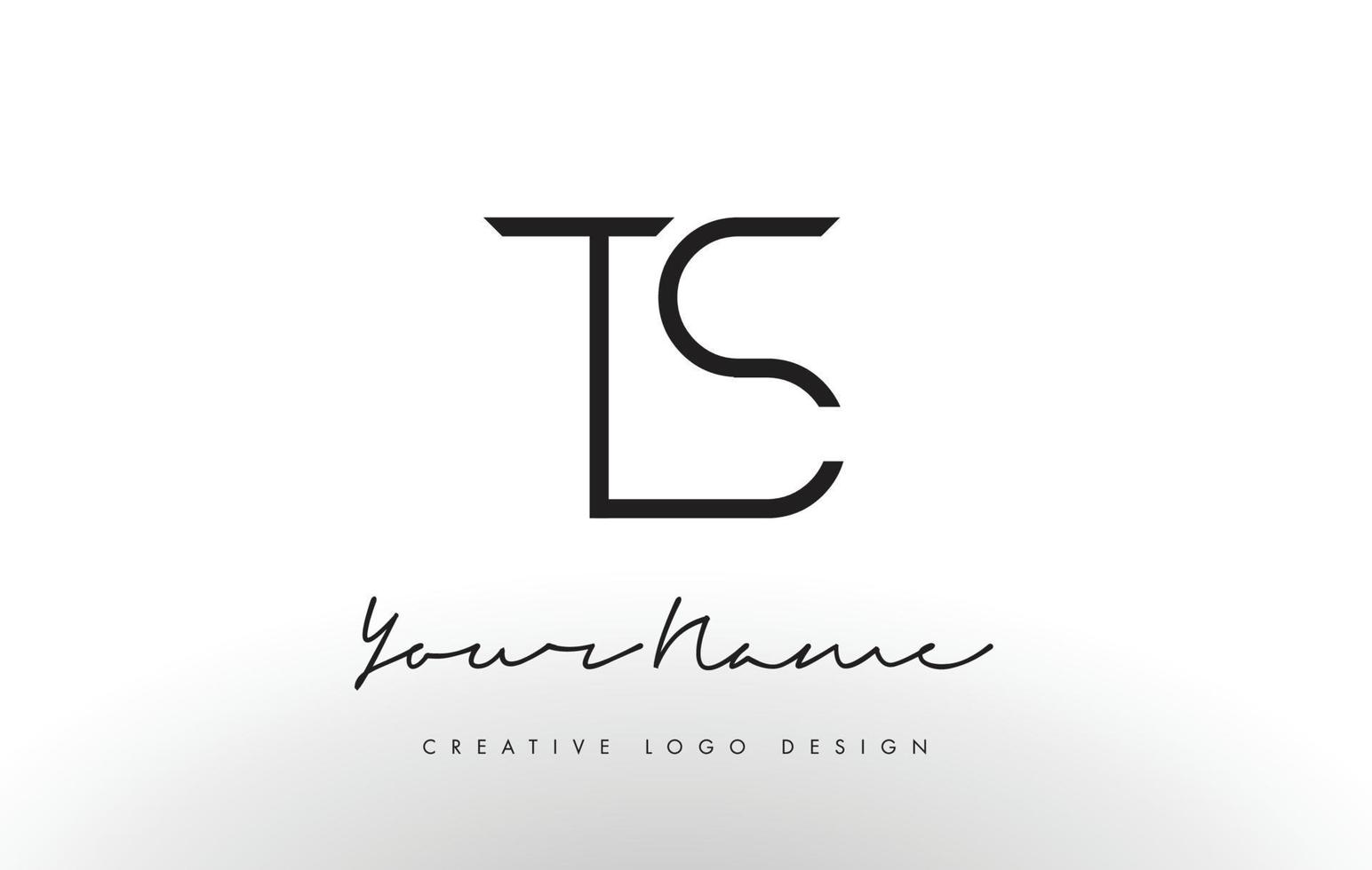 Diseño de logotipo de letras ts delgado. concepto creativo simple letra negra. vector